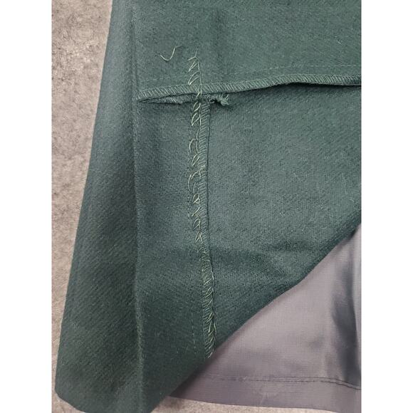 Vintage Women's Diane Richard 8 Dark Green Wool Midi Pencil Skirt Academia - Picture 7 of 8